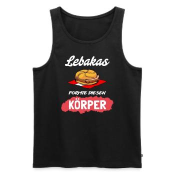 LEBAKAS ÖSTERREICH AUSTRIA T-SHIRT WIEN TIROL - Männer Premium Bio Tank Top - Schwarz - Vorne - Michal (187cm)