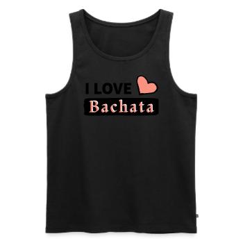 I Love Bachata - Men's Premium Organic Tank Top - black - Front - AI Model Male 178 light (178cm)