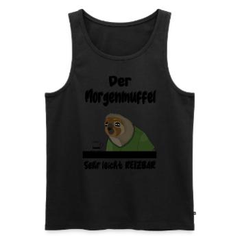 Der Morgenmuffel - Männer Premium Bio Tank Top - Schwarz - Vorne - AI Model Male 178 light (178cm)