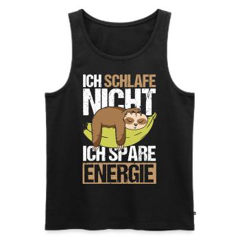 Ich schlafe nicht Ich spare Energie - Männer Premium Bio Tank Top - Schwarz - Vorne - Michal (187cm)