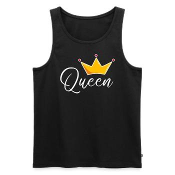 Reine avec couronne - Débardeur bio Premium Homme - noir - Devant - Michal (187cm)