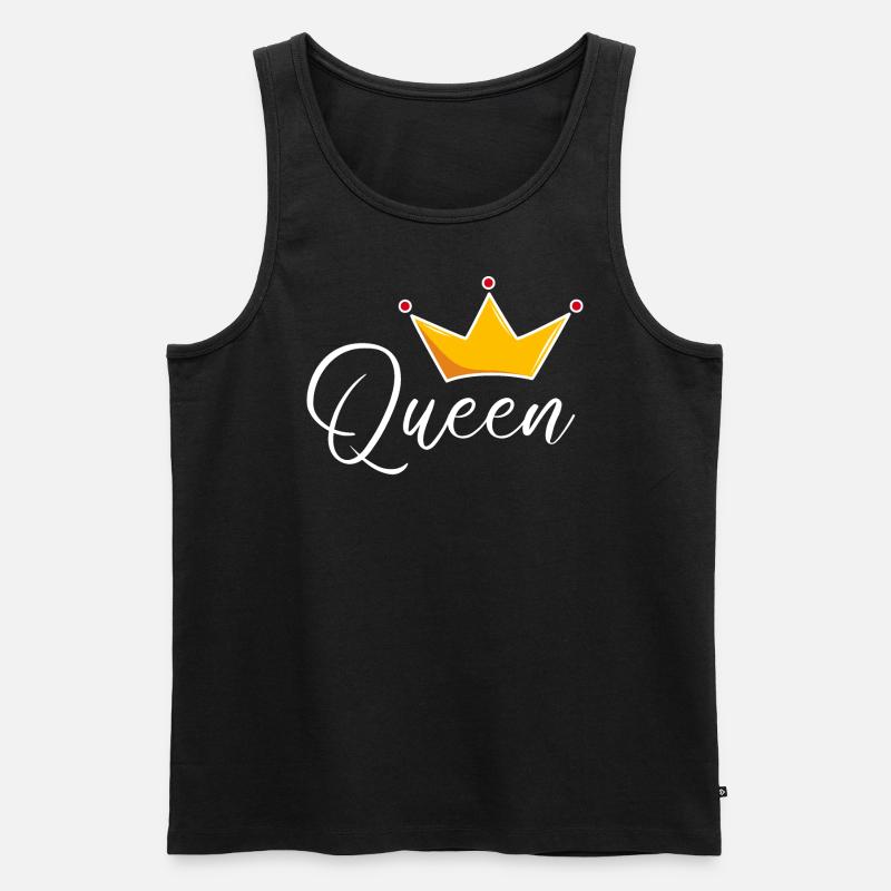 Queen mit Krone - Männer Premium Bio Tank Top - Schwarz