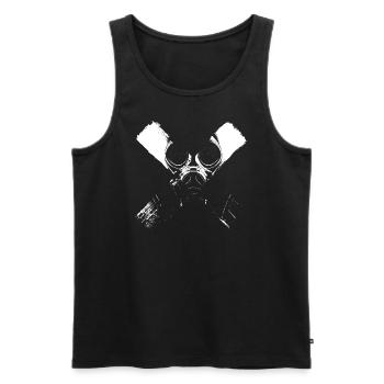 Apokalypse rave Gasmaske Kreuz Elektro - Männer Premium Bio Tank Top - Schwarz - Vorne - AI Model Male 178 light (178cm)