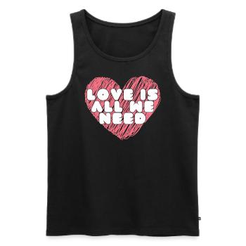 Love is all we need - Men's Premium Organic Tank Top - black - Front - Michal (187cm)