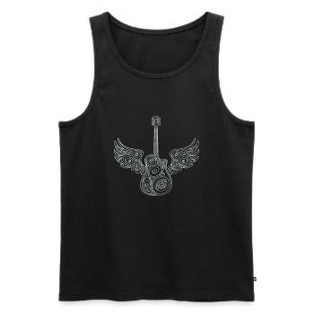 Ornamental Guitar with Wings of Life Guitar Player - Débardeur bio Premium Homme - noir - Devant - Michal (187cm)