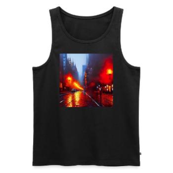 Rain Lamps - Impressionistic Style - Men's Premium Organic Tank Top - black - Front - AI Model Male 178 light (178cm)