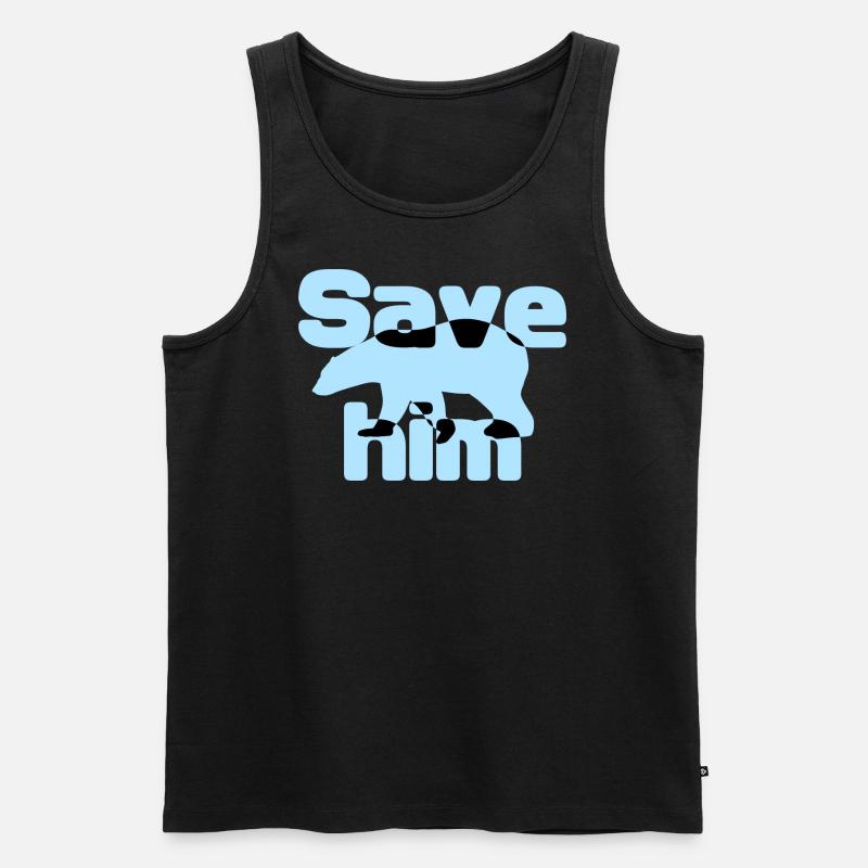 Rettet den Eisbären - Männer Premium Bio Tank Top - Schwarz