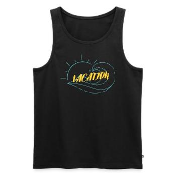 Vacation - vacation time - Men's Premium Organic Tank Top - black - Front - AI Model Male 178 light (178cm)