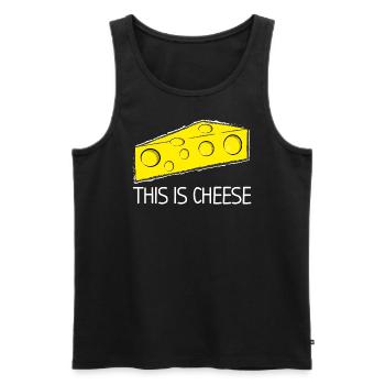 This is cheese - Men's Premium Organic Tank Top - black - Front - Michal (187cm)