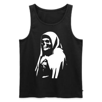 Darkness Beckons in Unholy Nun, Gothic, and Occul - Men's Premium Organic Tank Top - black - Front - AI Model Male 178 light (178cm)