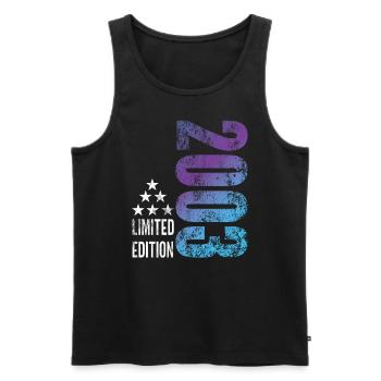 Limited Edition 20 Jahre Geburtstag Jahrgang 2002 - Männer Premium Bio Tank Top - Schwarz - Vorne - Michal (187cm)