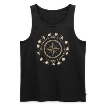 Compass Maritime Shells - Men's Premium Organic Tank Top - black - Front - AI Model Male 178 light (178cm)