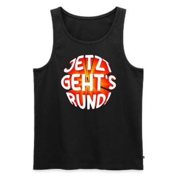 Jetzt gehts rund 3D - Männer Premium Bio Tank Top - Schwarz - Vorne - AI Model Male 178 light (178cm)