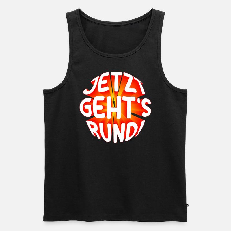 Jetzt gehts rund 3D - Männer Premium Bio Tank Top - Schwarz