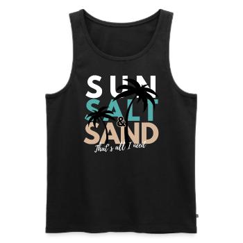 Summer, Salt & Sand - That's all I need - Men's Premium Organic Tank Top - black - Front - AI Model Male 178 light (178cm)