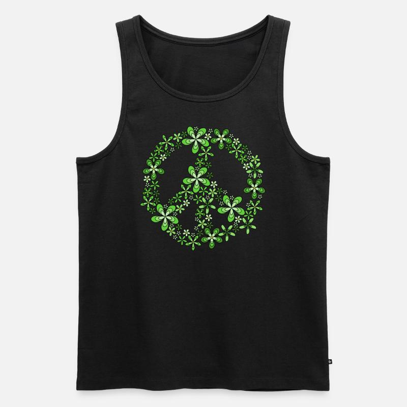 Peace - Männer Premium Bio Tank Top - Schwarz