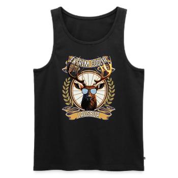 Lausbua Bayern Tirol ersatz Tracht Lederhosen - Männer Premium Bio Tank Top - Schwarz - Vorne - Michal (187cm)