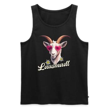 Lausmadl Dirndel Ersatz Kostüm Bayrisch Spruch - Männer Premium Bio Tank Top - Schwarz - Vorne - AI Model Male 178 light (178cm)