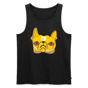 French Bulldog - Men's Premium Organic Tank Top - black - Front - Michal (187cm)