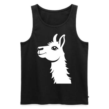Lustige Lama-Silhouette Freche Spaß-Lamas - Männer Premium Bio Tank Top - Schwarz - Vorne - Michal (187cm)
