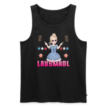 Lausmadl Dirndel Ersatz Kostüm Bayrisch Spruch - Männer Premium Bio Tank Top - Schwarz - Vorne - AI Model Male 178 light (178cm)