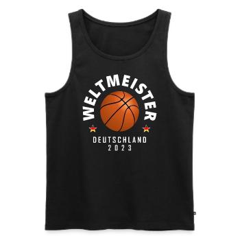 Basketball Weltmeister 2023 - Männer Premium Bio Tank Top - Schwarz - Vorne - Michal (187cm)