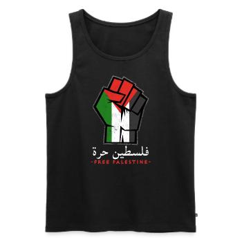 Free Palestine, Palestinian Patriotic Flag - Men's Premium Organic Tank Top - black - Front - AI Model Male 178 light (178cm)