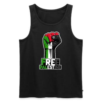 Free Palestine, Palestinian Patriotic Flag, - Men's Premium Organic Tank Top - black - Front - AI Model Male 178 light (178cm)