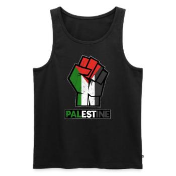 Free Palestine, Palestinian Patriotic Flag, - Men's Premium Organic Tank Top - black - Front - AI Model Male 178 light (178cm)