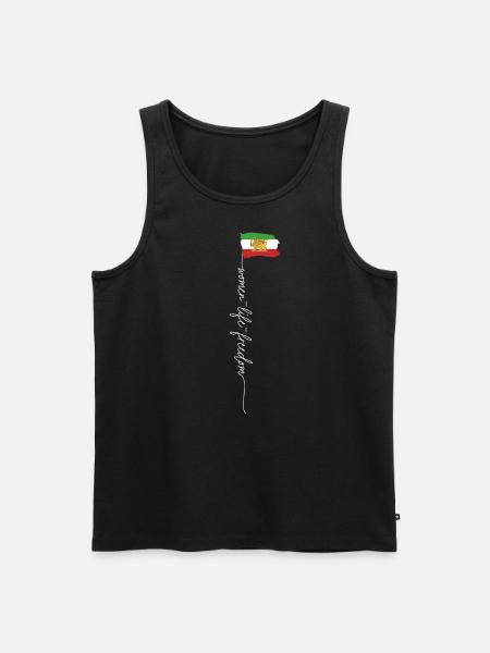 Iransk løve sol Flag, kvindelig knytnæve, støtte kvinder - Herre Premium økologisk tanktop - sort