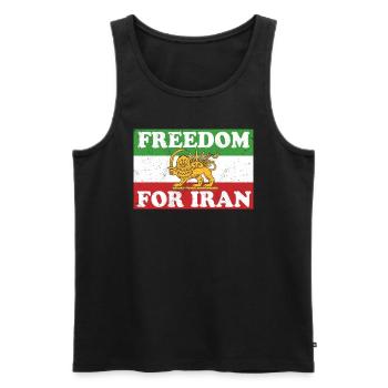 Iranian Lion Flag FREEDOM FOR IRAN Support Women - Men's Premium Organic Tank Top - black - Front - AI Model Male 178 light (178cm)