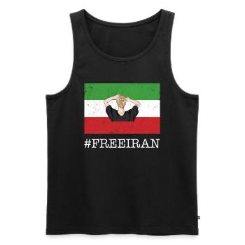 Neue iranische Flagge Kein Hijab weibliche Faustunterstützung - Männer Premium Bio Tank Top - Schwarz - Vorne - AI Model Male 178 light (178cm)