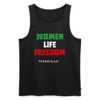 Iranian Flag, Support Women Iran, I stand with - Men's Premium Organic Tank Top - black - Front - AI Model Male 178 light (178cm)