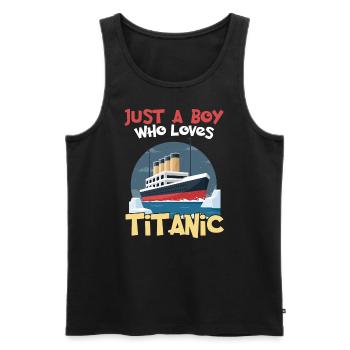 Titanic Ship Boys, die die RMS Titanic einfach lieben - Männer Premium Bio Tank Top - Schwarz - Vorne - AI Model Male 178 light (178cm)