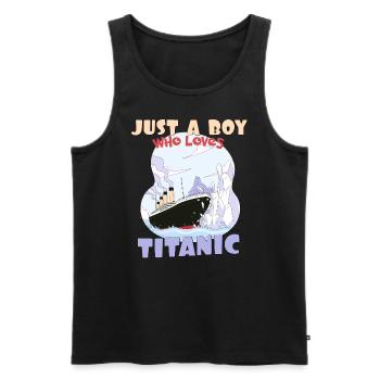 Titanic Ship Boys, die die RMS Titanic einfach lieben - Männer Premium Bio Tank Top - Schwarz - Vorne - AI Model Male 178 light (178cm)