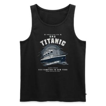 Vintage Titanic Lover Christmas Birthday Gifts - Men's Premium Organic Tank Top - black - Front - AI Model Male 178 light (178cm)