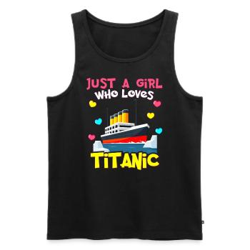 Titanic-Schiff, dieses Mädchen liebt die RMS Titanic - Männer Premium Bio Tank Top - Schwarz - Vorne - AI Model Male 178 light (178cm)