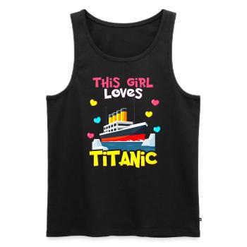 Titanic-Schiff, dieses Mädchen liebt die RMS Titanic - Männer Premium Bio Tank Top - Schwarz - Vorne - AI Model Male 178 light (178cm)