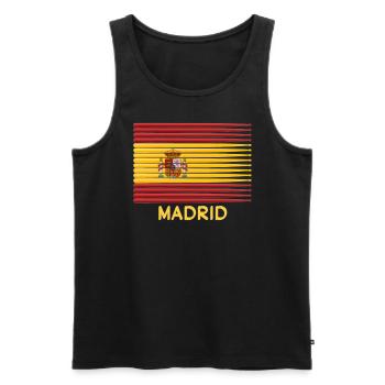 Madrid Spain Spanish Flag Drummer Sticks Patriotic - Men's Premium Organic Tank Top - black - Front - Michal (187cm)