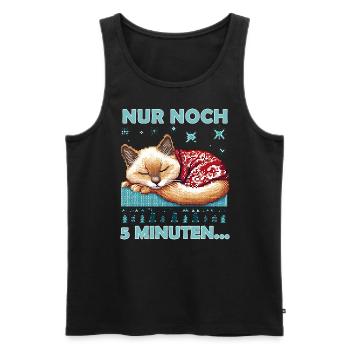 Ugly Christmas Katze Spruch - Männer Premium Bio Tank Top - Schwarz - Vorne - Michal (187cm)