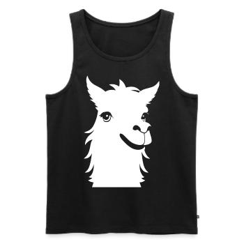 Lama Drôle Silhouette Effronté Amusant Lamas - Débardeur bio Premium Homme - noir - Devant - AI Model Male 178 light (178cm)