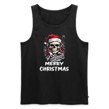 otenkopf dans la tenue de Noël Design de Noël - Débardeur bio Premium Homme - noir - Devant - Michal (187cm)