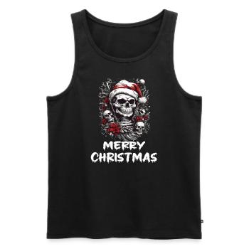Crâne dans la tenue de Noël Design de Noël - Débardeur bio Premium Homme - noir - Devant - Michal (187cm)
