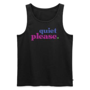 Etwas Ruhe Bitte - für alle Stilleliebenden - Männer Premium Bio Tank Top - Schwarz - Vorne - AI Model Male 178 light (178cm)