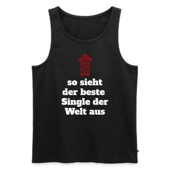 Single Spruch Sprüche, bester Single der Welt - Männer Premium Bio Tank Top - Schwarz - Vorne - Michal (187cm)