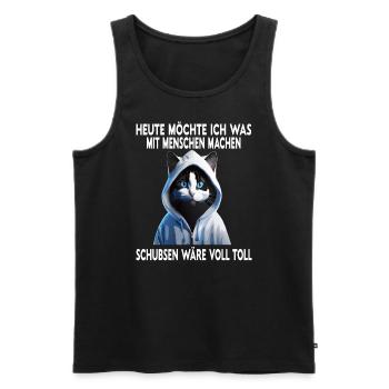 Heute möchte ich was mit Menschen machen Schubsen - Männer Premium Bio Tank Top - Schwarz - Vorne - AI Model Male 178 light (178cm)