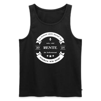 Rente Pension Ruhestand 2024 Spruch - Männer Premium Bio Tank Top - Schwarz - Vorne - Michal (187cm)