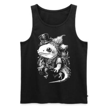 Steampunk Axolotl niedliche Tiere Kind Fantasy - Männer Premium Bio Tank Top - Schwarz - Vorne - AI Model Male 178 light (178cm)