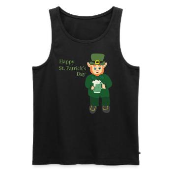 Bonne fête de la Saint-Patrick - Débardeur bio Premium Homme - noir - Devant - AI Model Male 178 light (178cm)