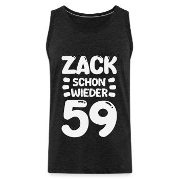 Zack 59 encore ! Anniversaire - Débardeur bio Premium Homme - charbon - Devant - Alexander (188cm)